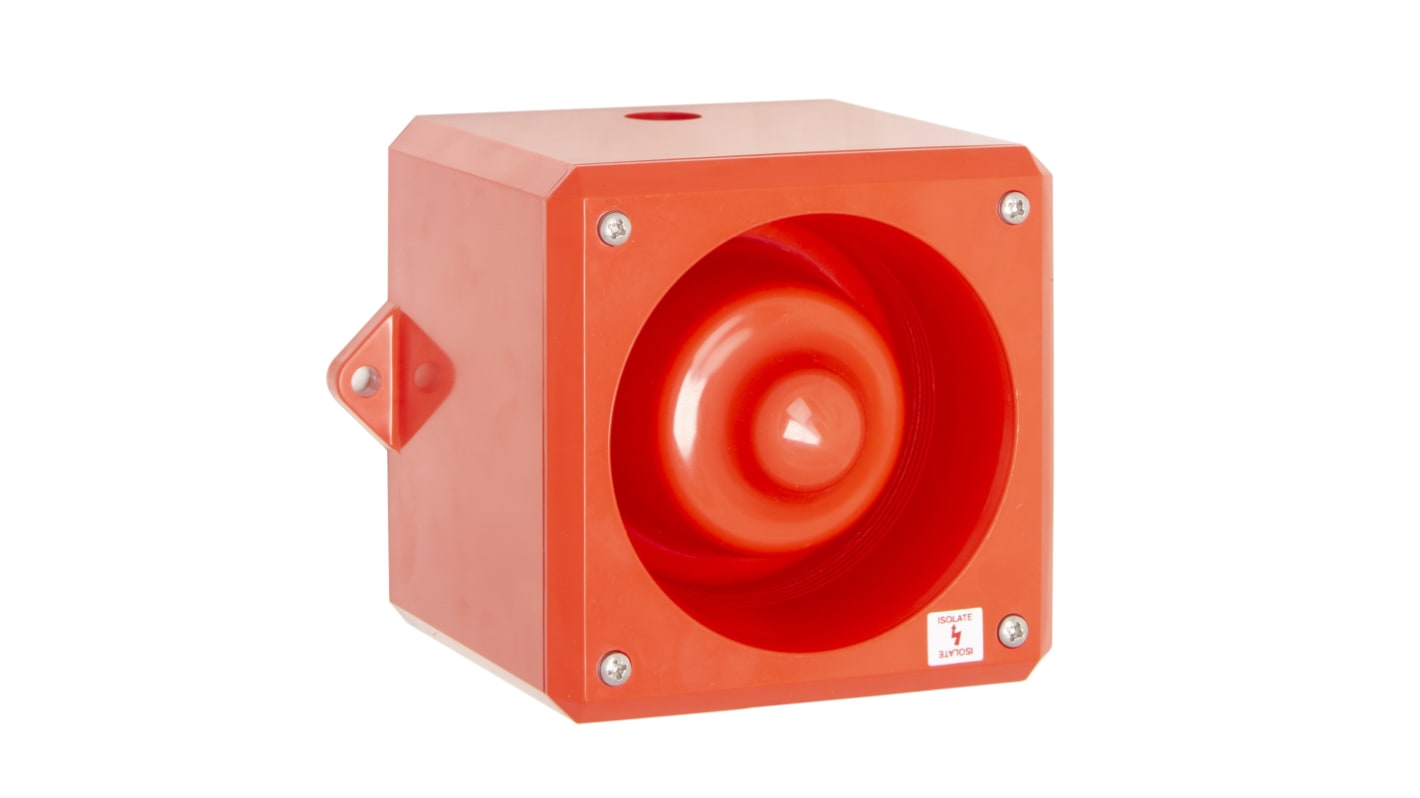 RS PRO Surface Mount Multi Tone Alarm Sounder, 230 V ac, 112dB at 1 m, IP66, AC/DC, 32-Tone
