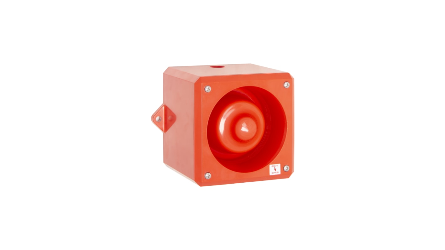 RS PRO Surface Mount Multi Tone Alarm Sounder, 24 V dc, 112dB at 1 m, IP66, AC/DC, 32-Tone