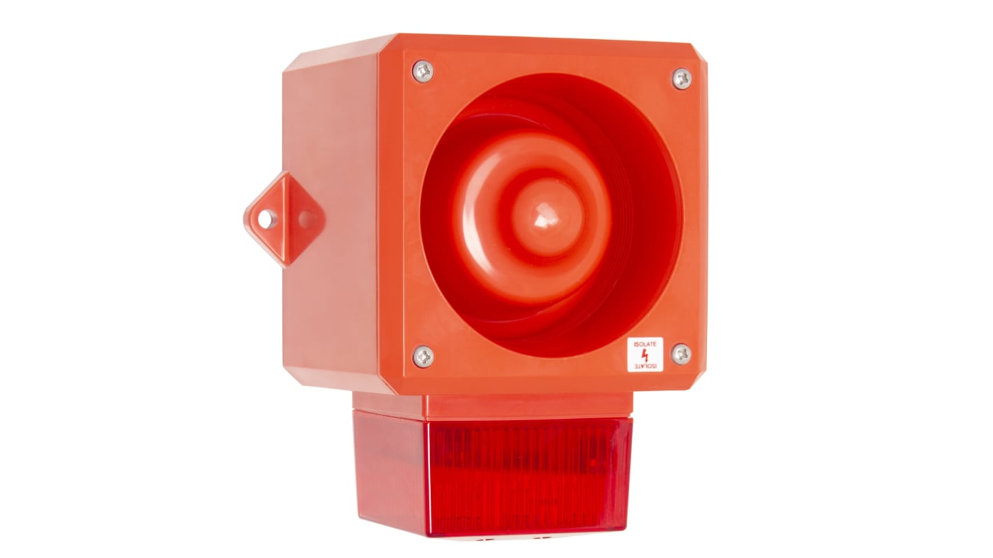 RS PRO Surface Mount Multi Tone Alarm Sounder, 24 V dc, 112dB at 1 m, IP66, AC/DC, 32-Tone