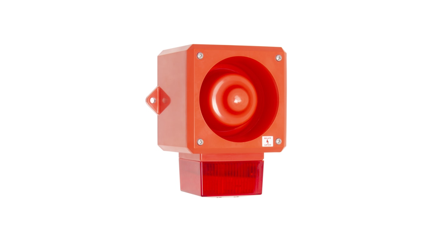 RS PRO Surface Mount Multi Tone Alarm Sounder, 230 V ac, 112dB at 1 m, IP66, AC/DC, 32-Tone