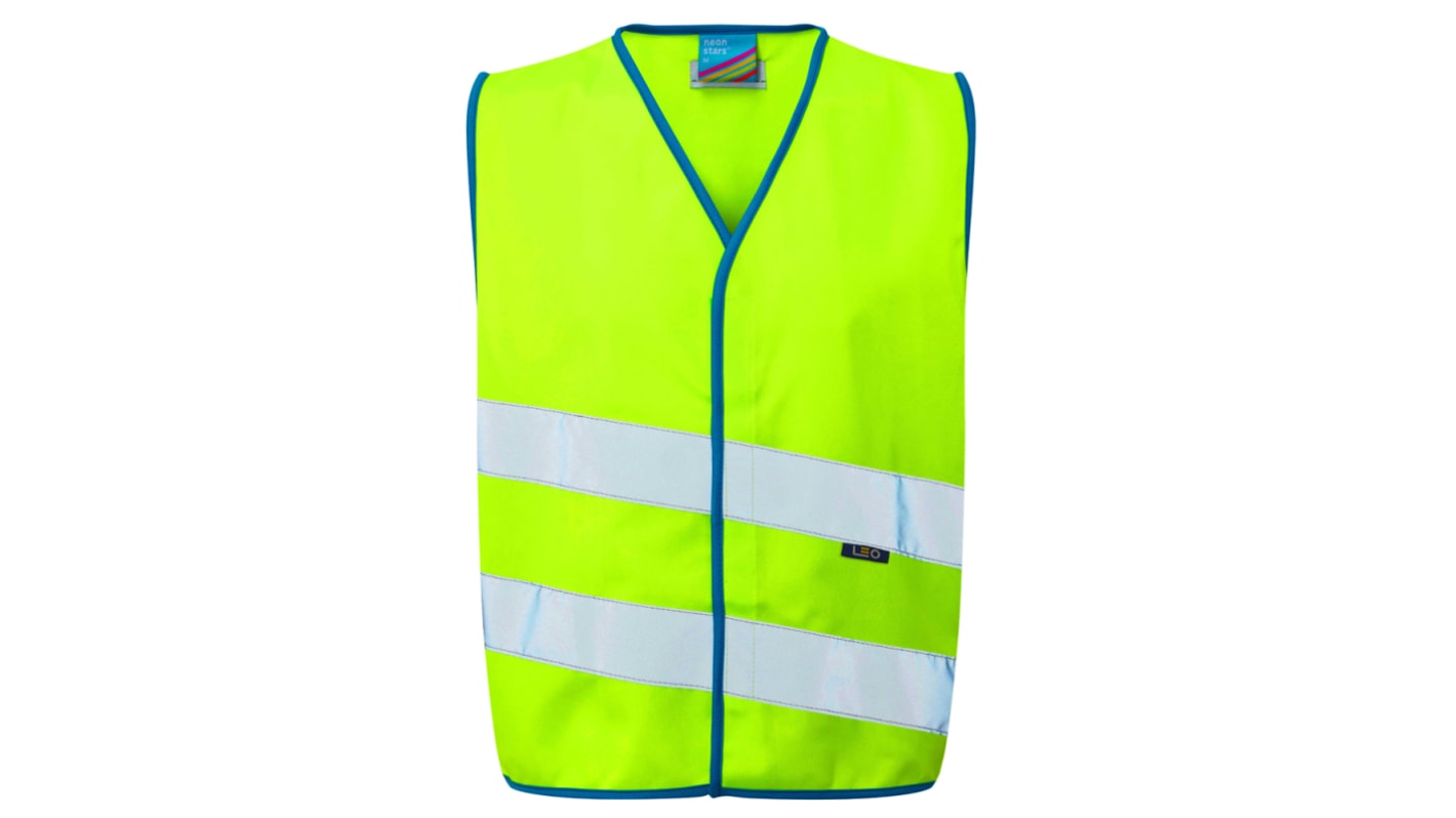 Leo Workwear Lime Hi-Vis Junior Hi Vis Vest, XS