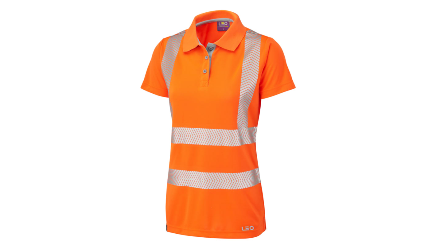 Leo Workwear PL03-O-LEO Orange Women Hi Vis Polo Shirt, 4XL