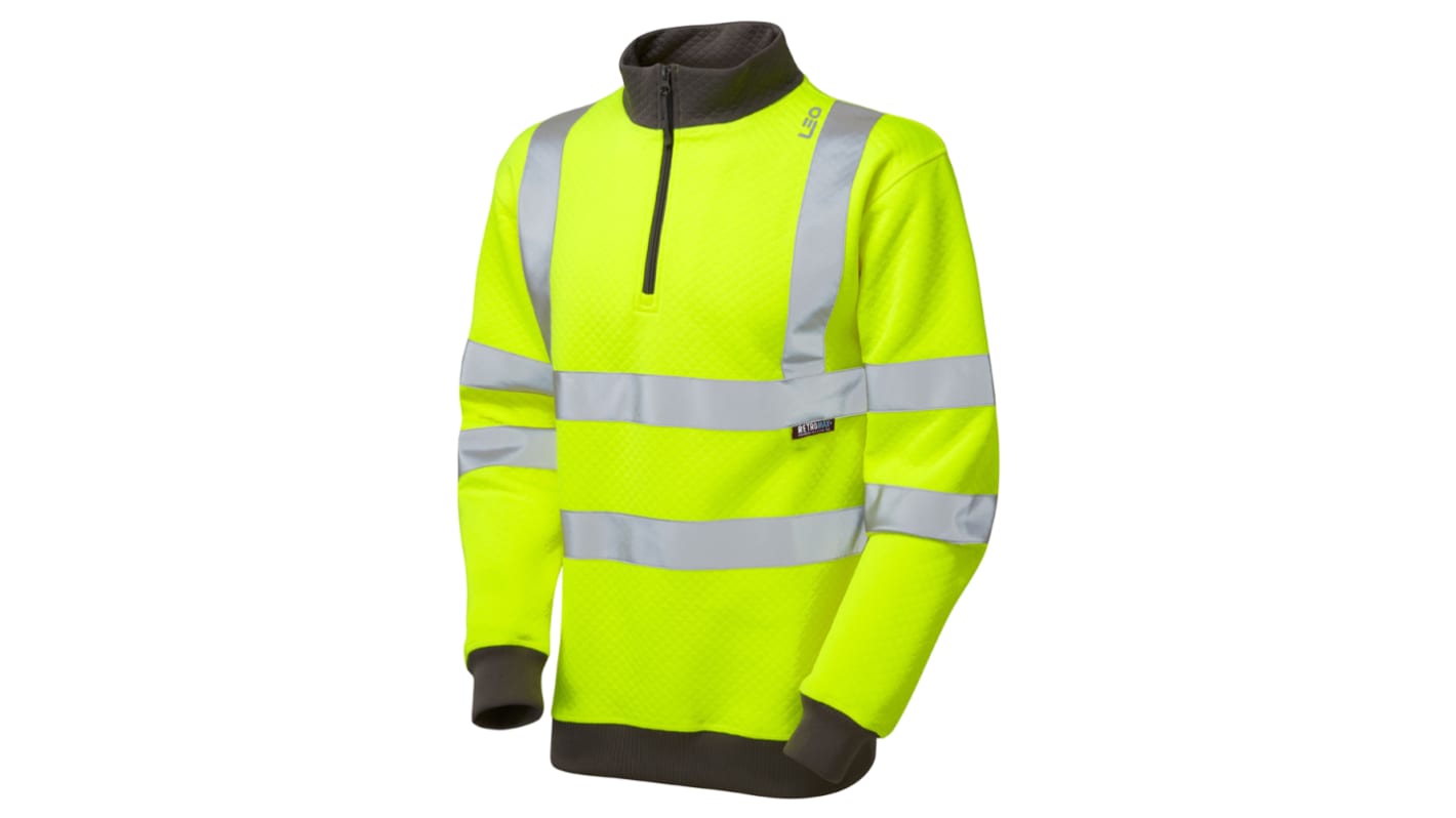 Leo Workwear Yellow Unisex Hi Vis Sweatshirt, 3XL