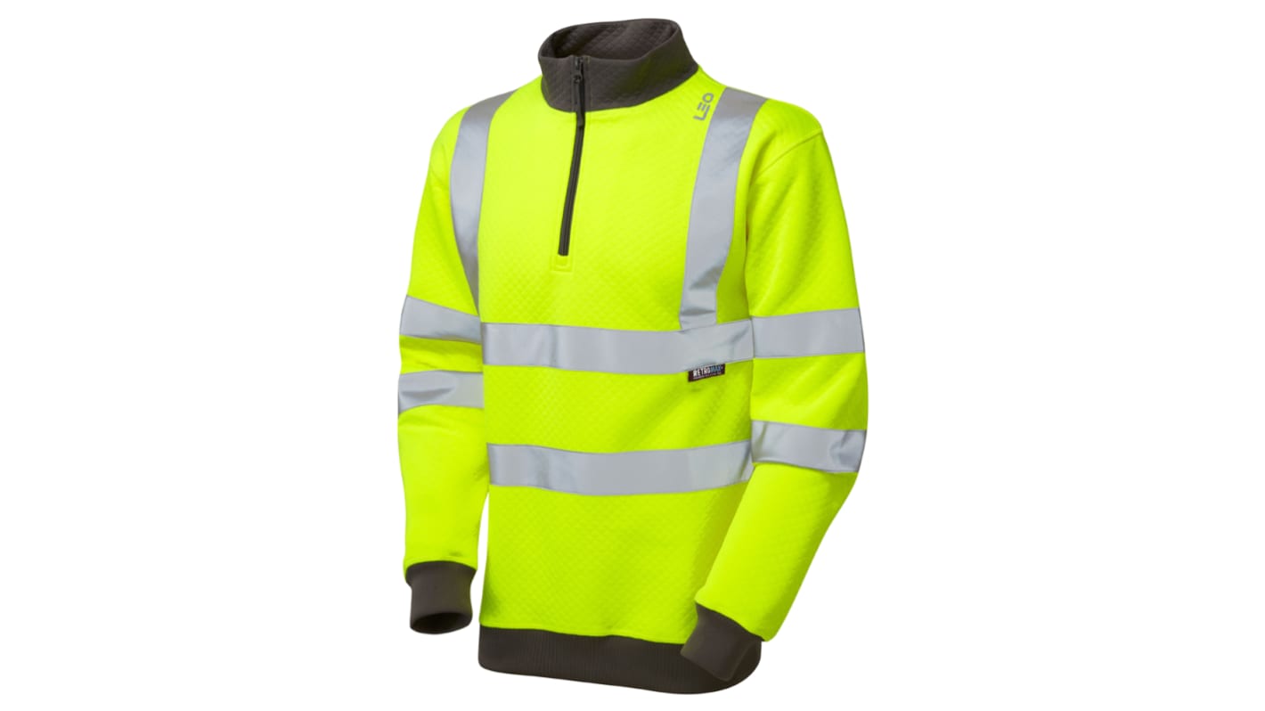 Leo Workwear Yellow Unisex Hi Vis Sweatshirt, XL