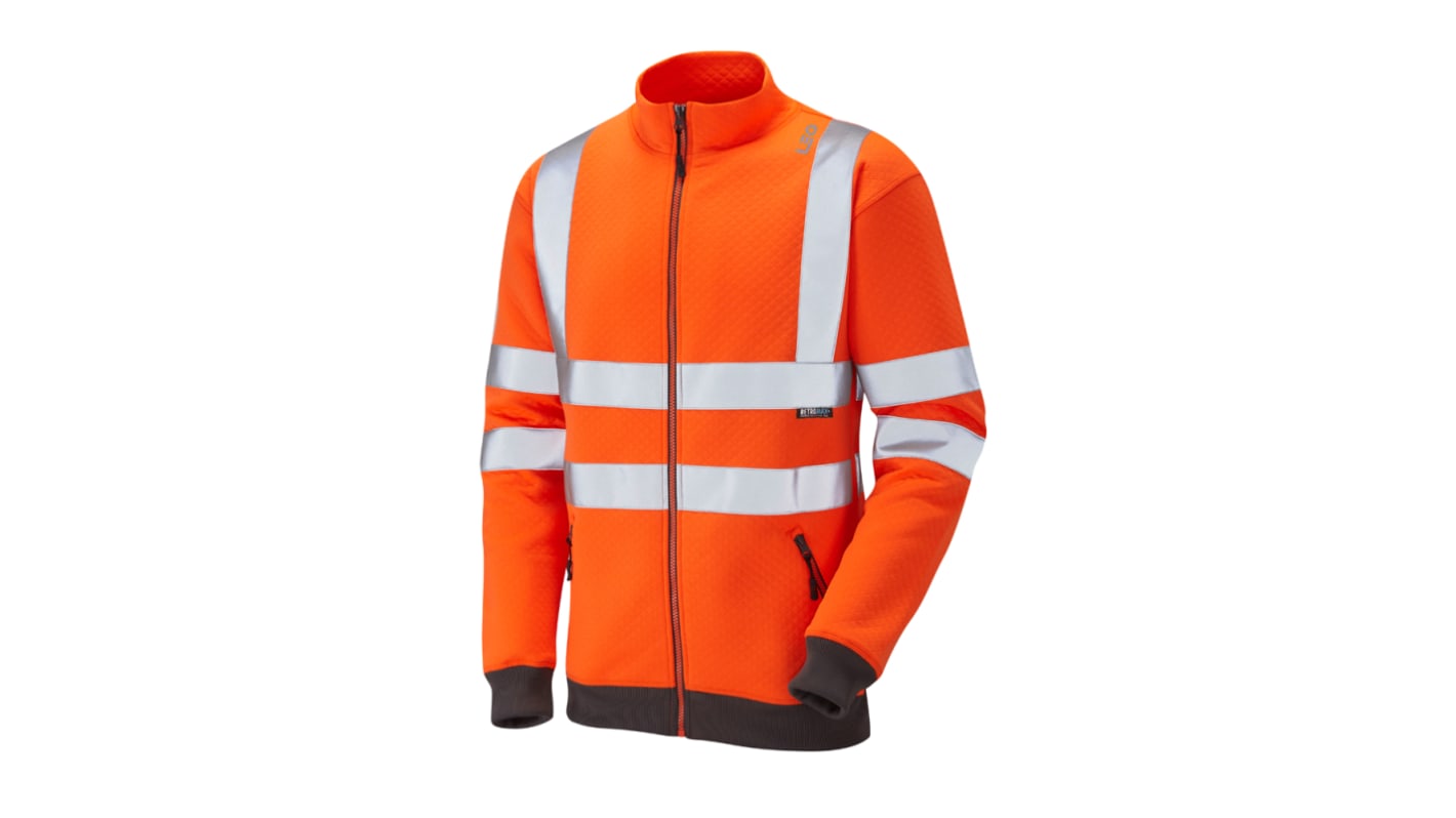 Leo Workwear Unisex Warn-Fleece-Jacke Orange, Größe 5XL