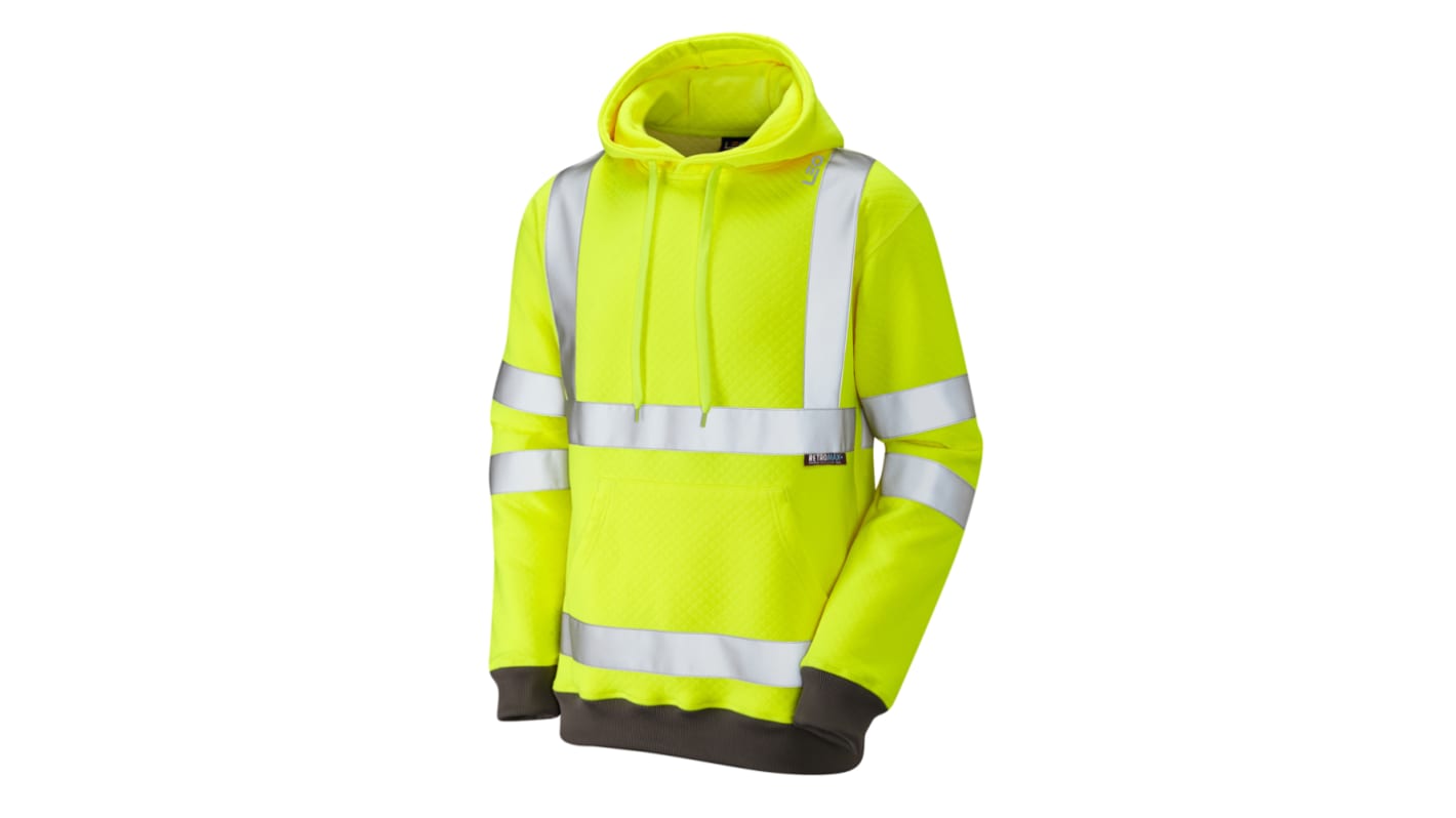 Leo Workwear Unisex Warnschutz Kapuzenpullover Gelb, Größe 6XL