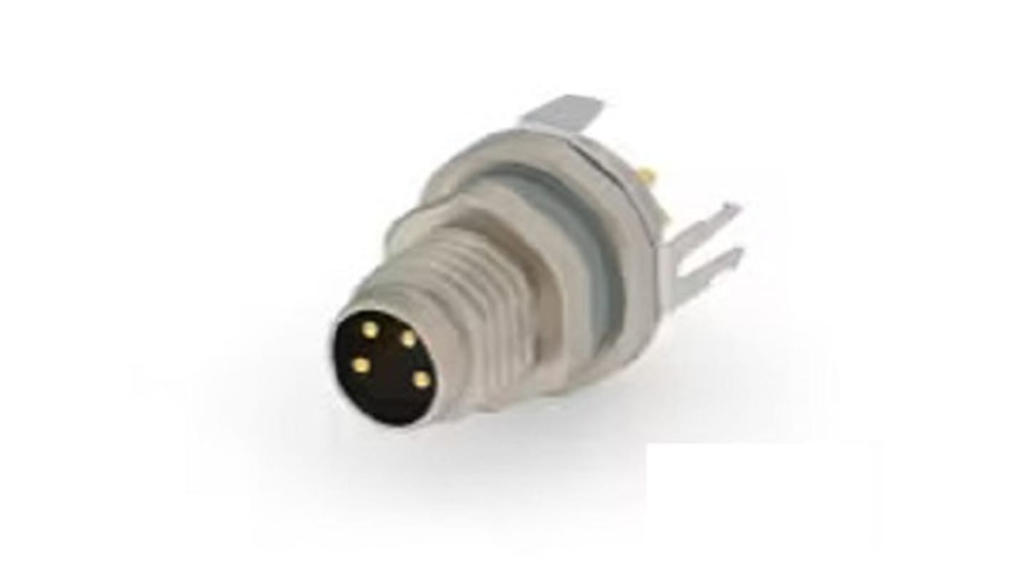 TE Connectivity T4 M8 Rundsteckverbinder Stecker 4-polig, Tafelmontage IP 67