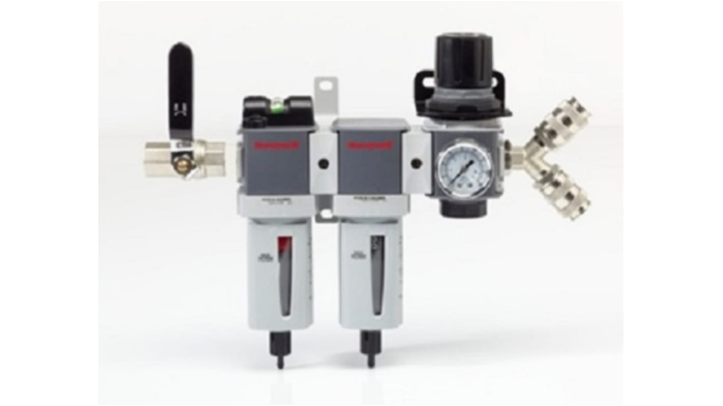 Honeywell Safety FRL Assembly, Manual Drain Integrated Pressure Gauge