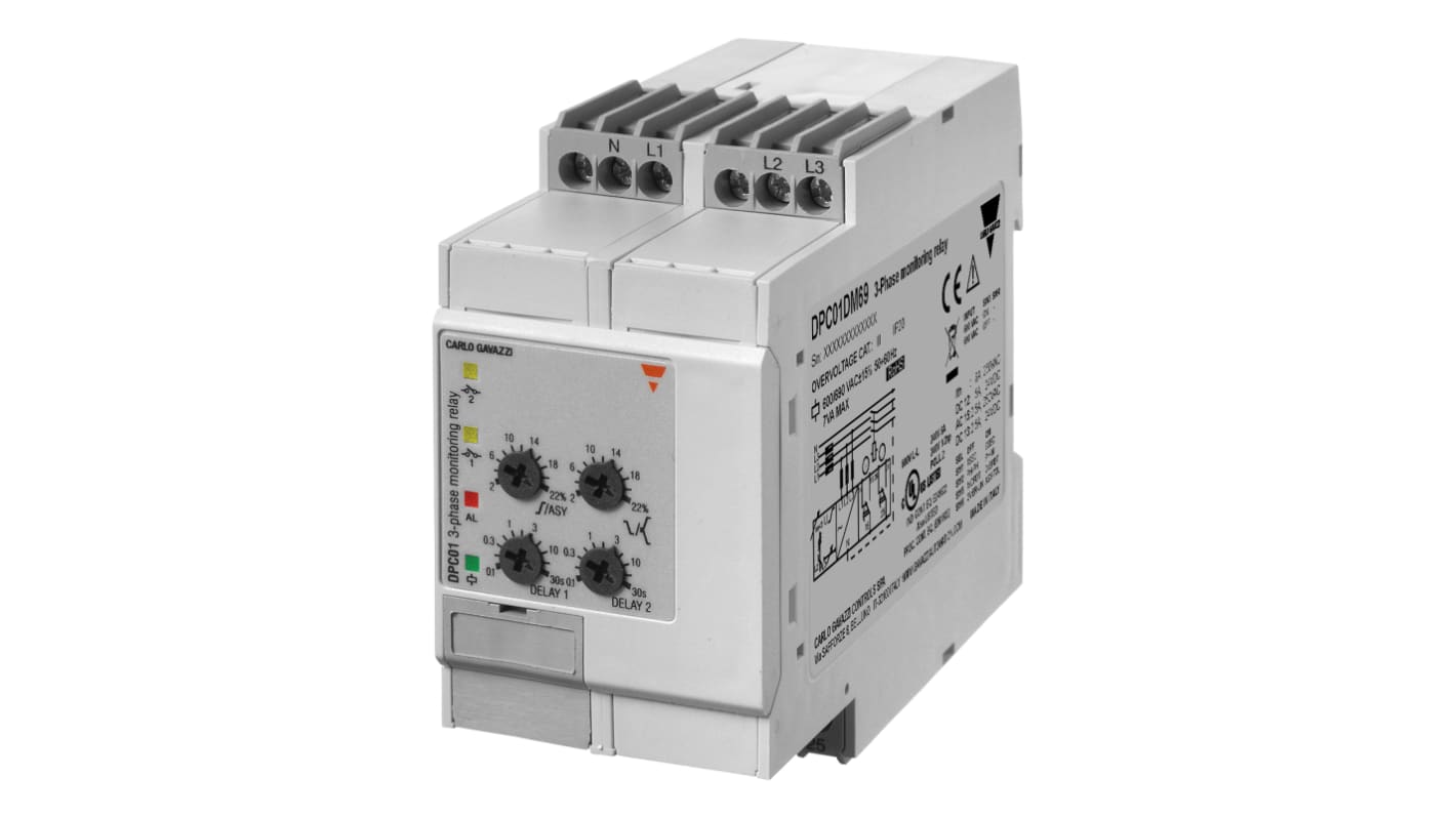 Carlo Gavazzi モニタリングリレー, SPDT, DINレール