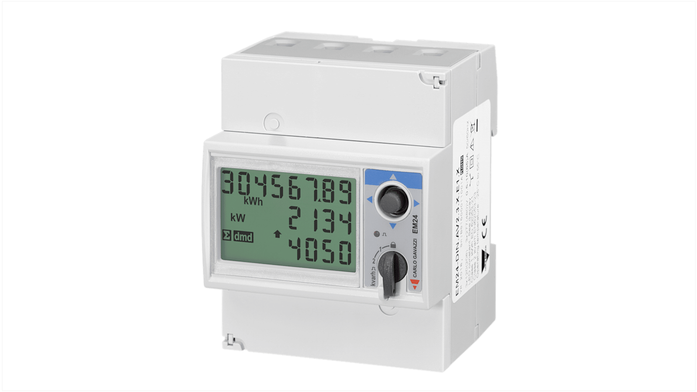 Contatore di energia Carlo Gavazzi, EM24DINAV, 3 fasi, display Display LCD