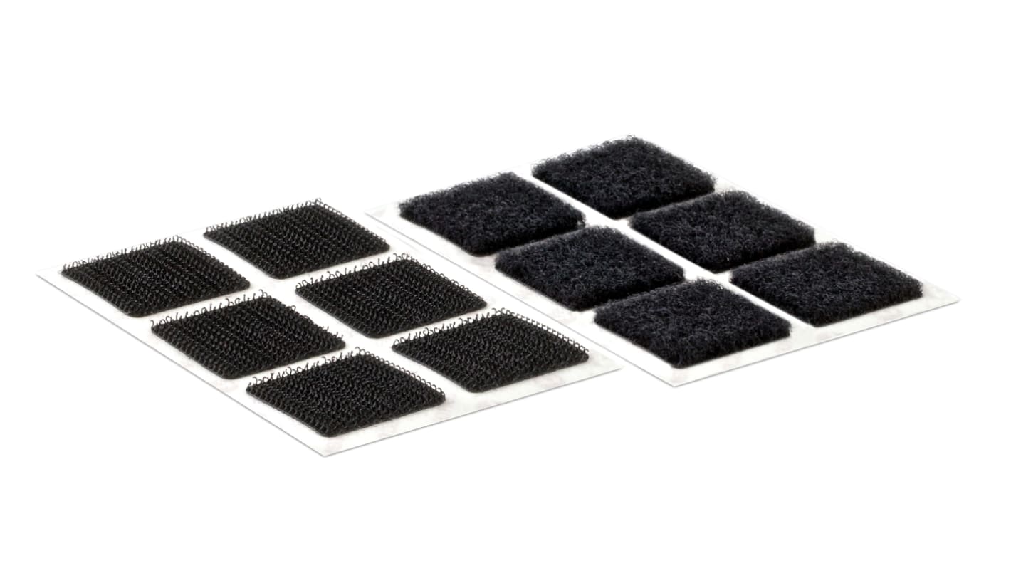 Velcro Adhesive Black Hook & Loop Tape, 25mm x 25mm