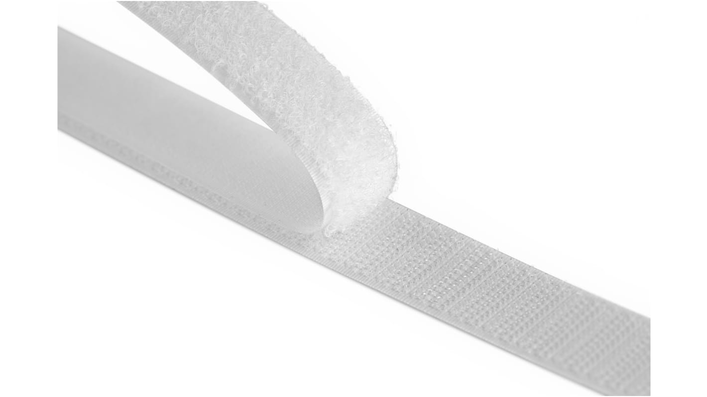 Velcro Adhesive White Hook & Loop Tape, 20mm x 25m