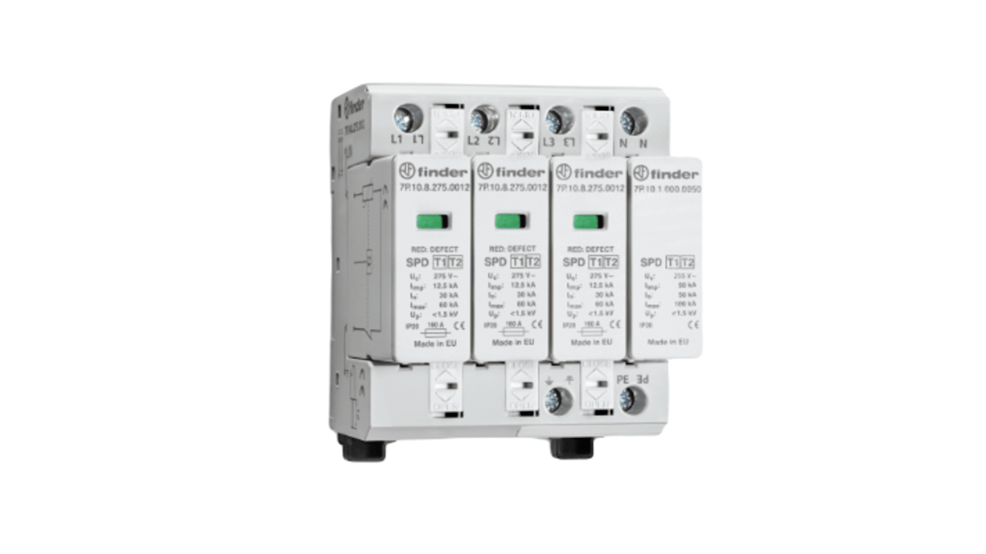 Protector de sobretensiones transitorias Fase3, 1,5kV, montaje: Carril DIN 7P Series