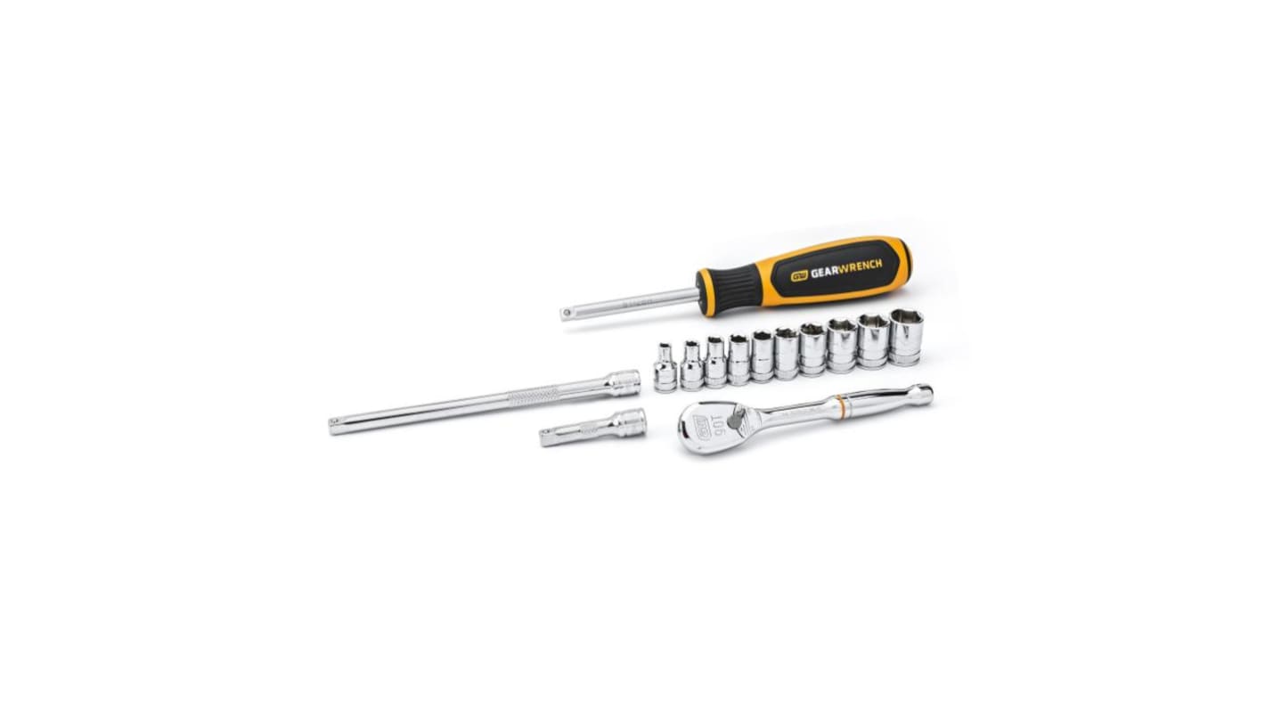GearWrench 14-Piece Imperial 1/4 in Standard Socket Set with Ratchet, 6 point