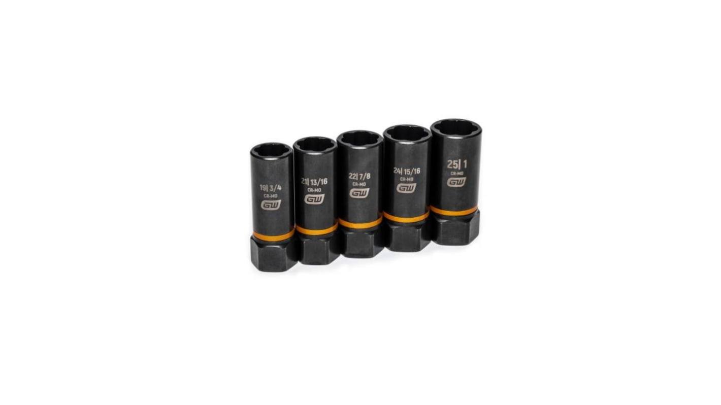 GearWrench 5-Piece Imperial 1/2 in Standard Socket Set with Ratchet, Extraction
