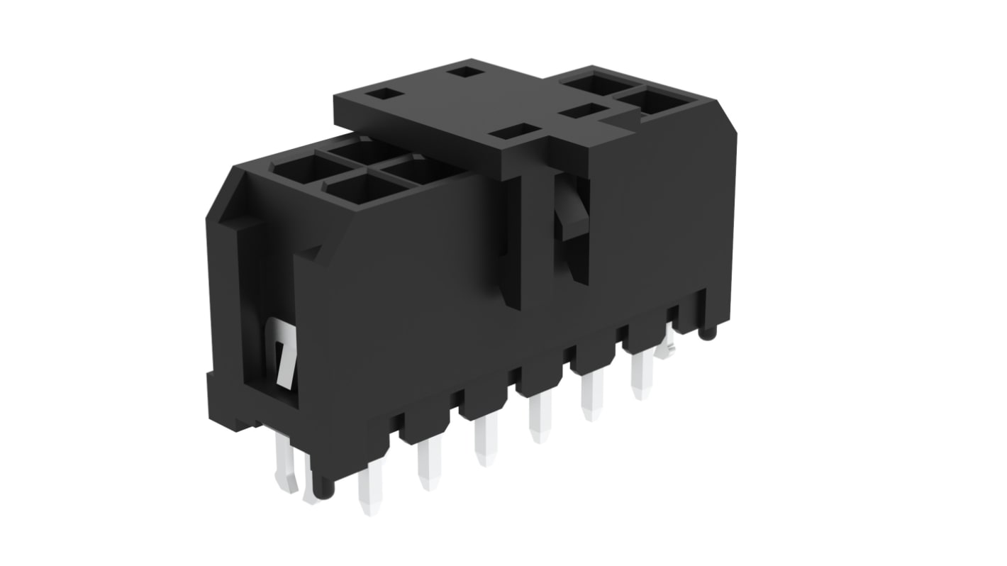 Amphenol Communications Solutions G88MP121028 Series Vertical Board Mount PCB Socket, 12-Contact, 2-Row, 3mm Pitch,