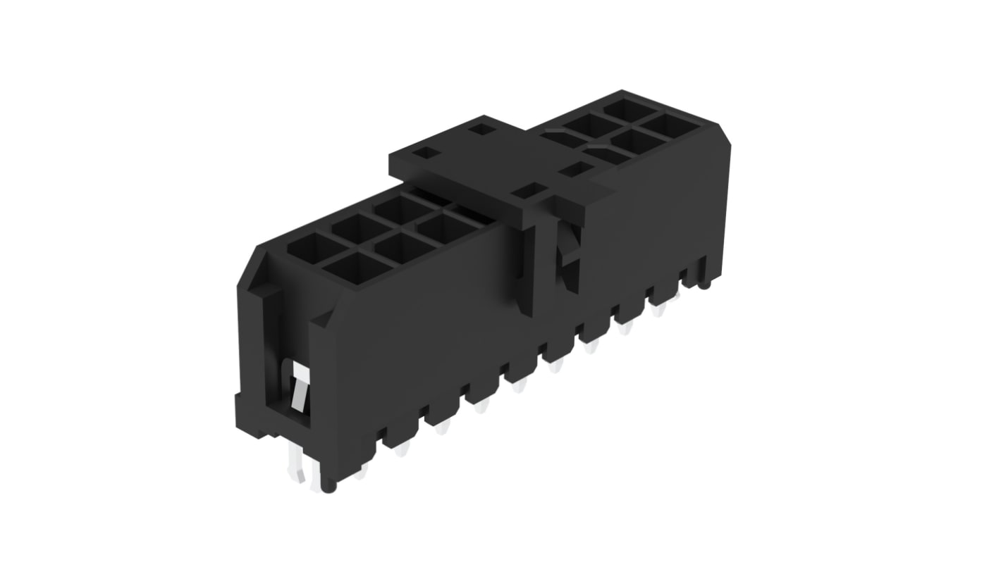 Amphenol Communications Solutions G88MP181020 Series Vertical Board Mount PCB Socket, 18-Contact, 2-Row, 3mm Pitch,