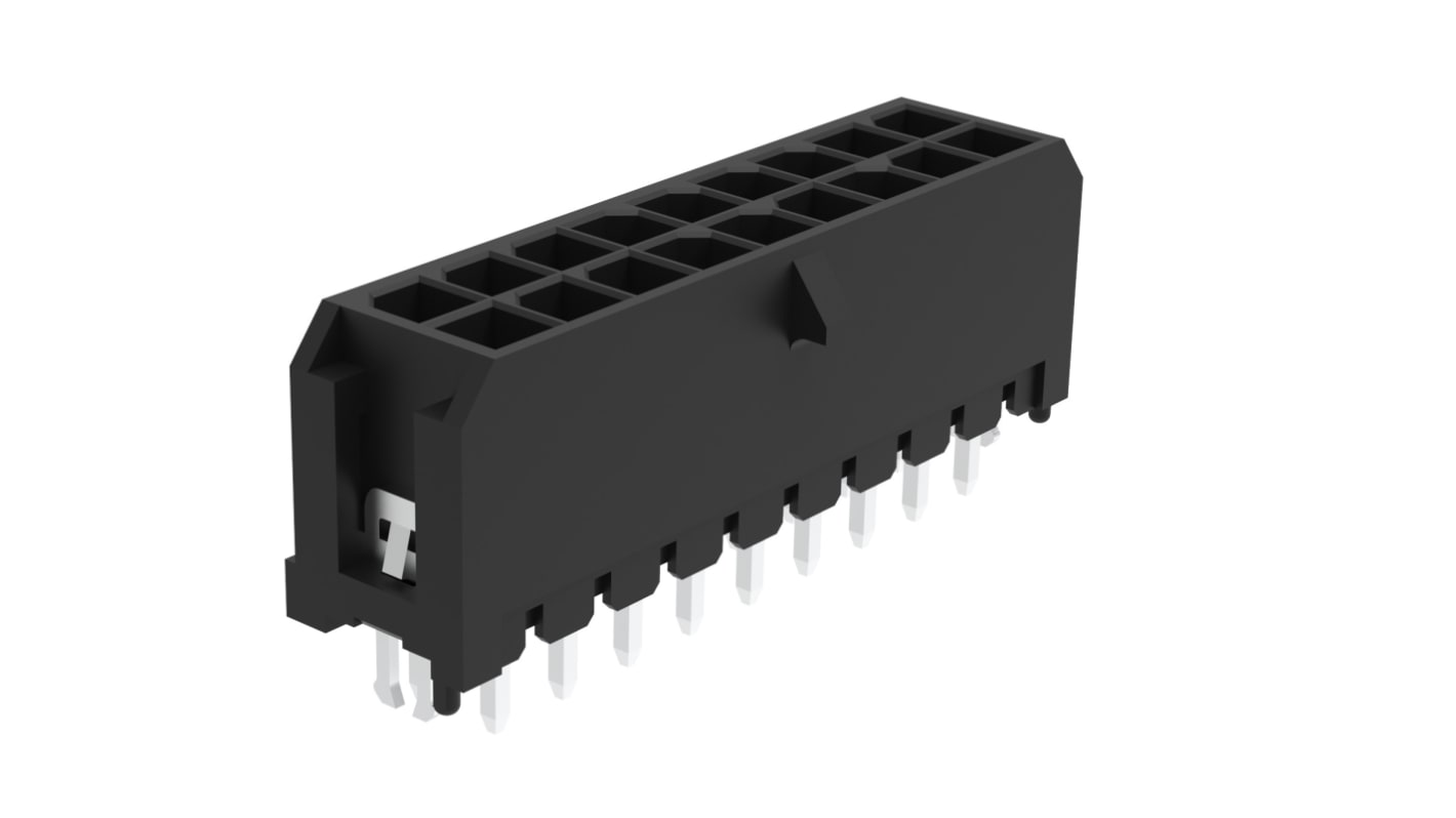 G88MP181028 Series Vertical Board Mount PCB Socket, 18-Contact, 2-Row, 3mm Pitch, Solder Termination