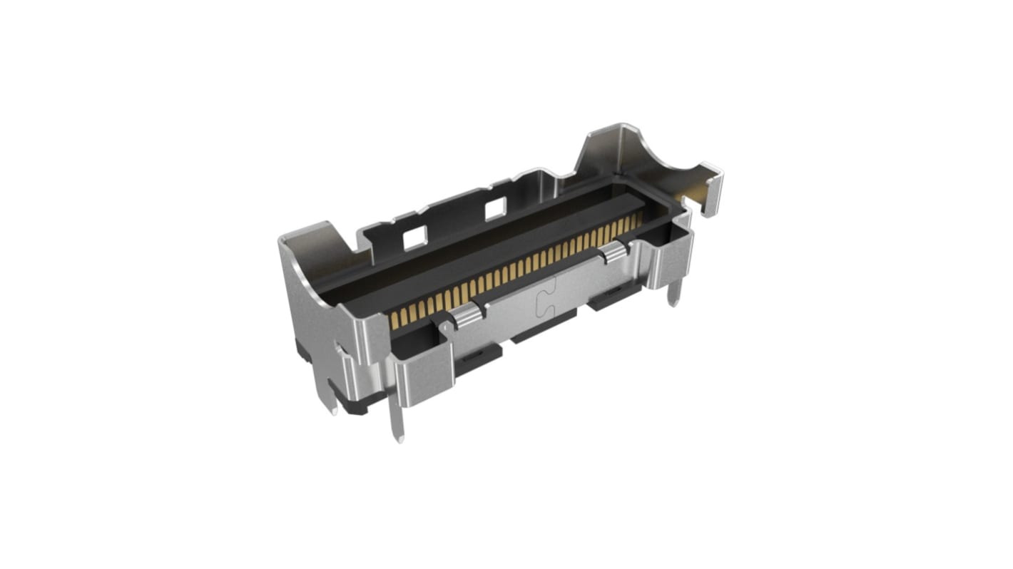 Amphenol Communications Solutions G9912312 Series Receptacle Edge Connector, PCB, 74-Contacts, 0.6mm Pitch, 1-Row