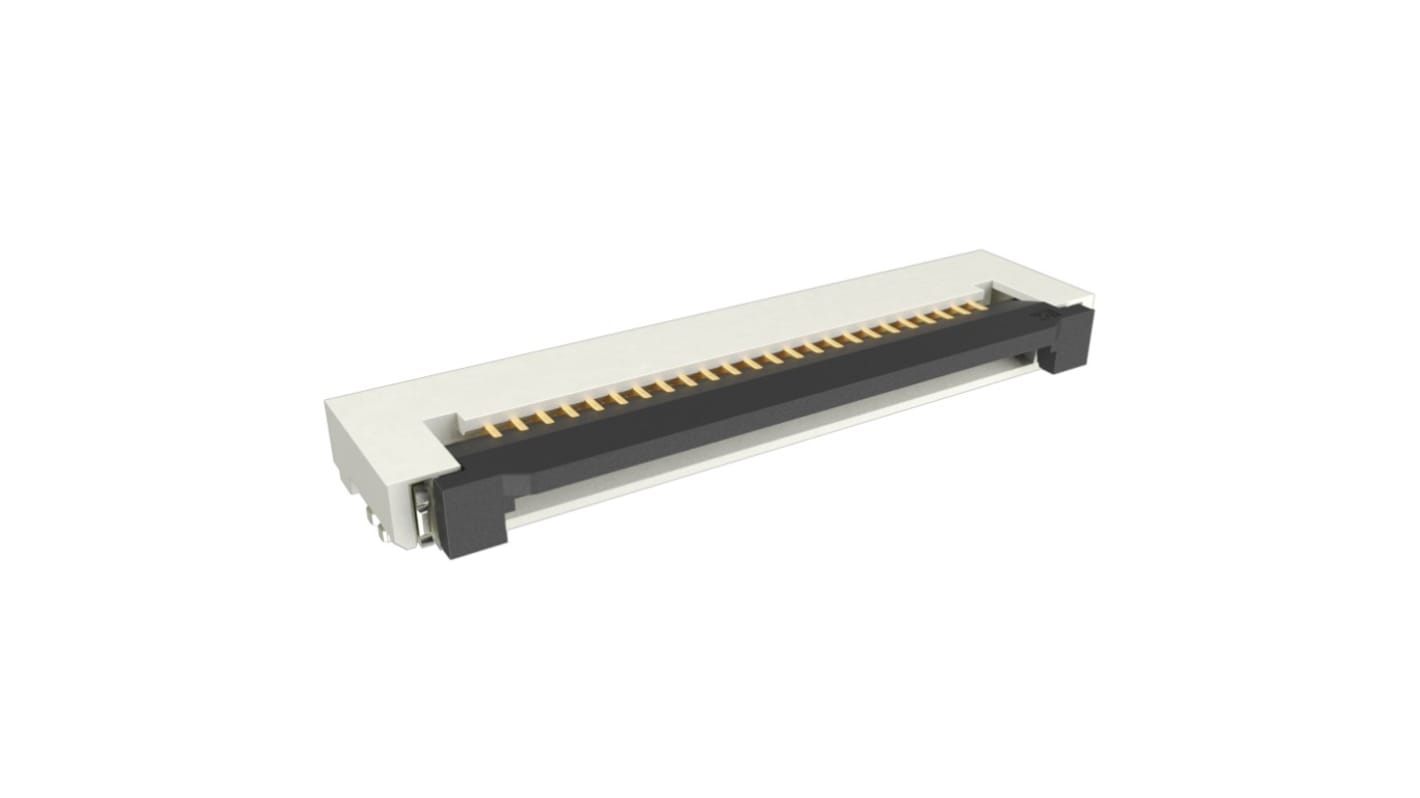 Amphenol Communications Solutions FPC连接器, 母座, 24p, 0.5mm间距, SMT安装, 直角, F34G系列