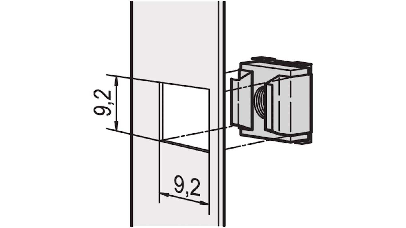 nVent SCHROFF 21100 Series Nut for Use with Front Panels, M4 Thread, 50 Piece(s)