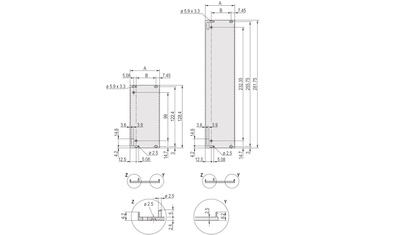 Mango nVent SCHROFF serie 30848 de Aluminio, 5 unidades x M4