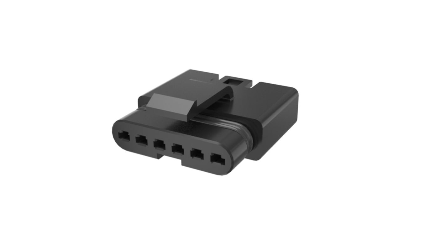 Amphenol Communications Solutions FLHS6100 Series Straight Wire Mount PCB Socket, 6-Contact, 1-Row, 2.5mm Pitch, Crimp