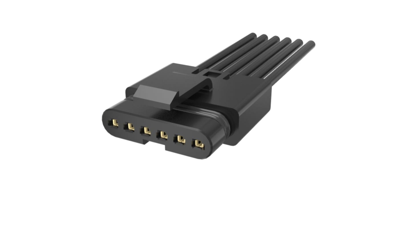 Amphenol Communications Solutions FLHS6P008 Series Straight PCB Socket, 6-Contact, 1-Row, 2.5mm Pitch, Cable Termination