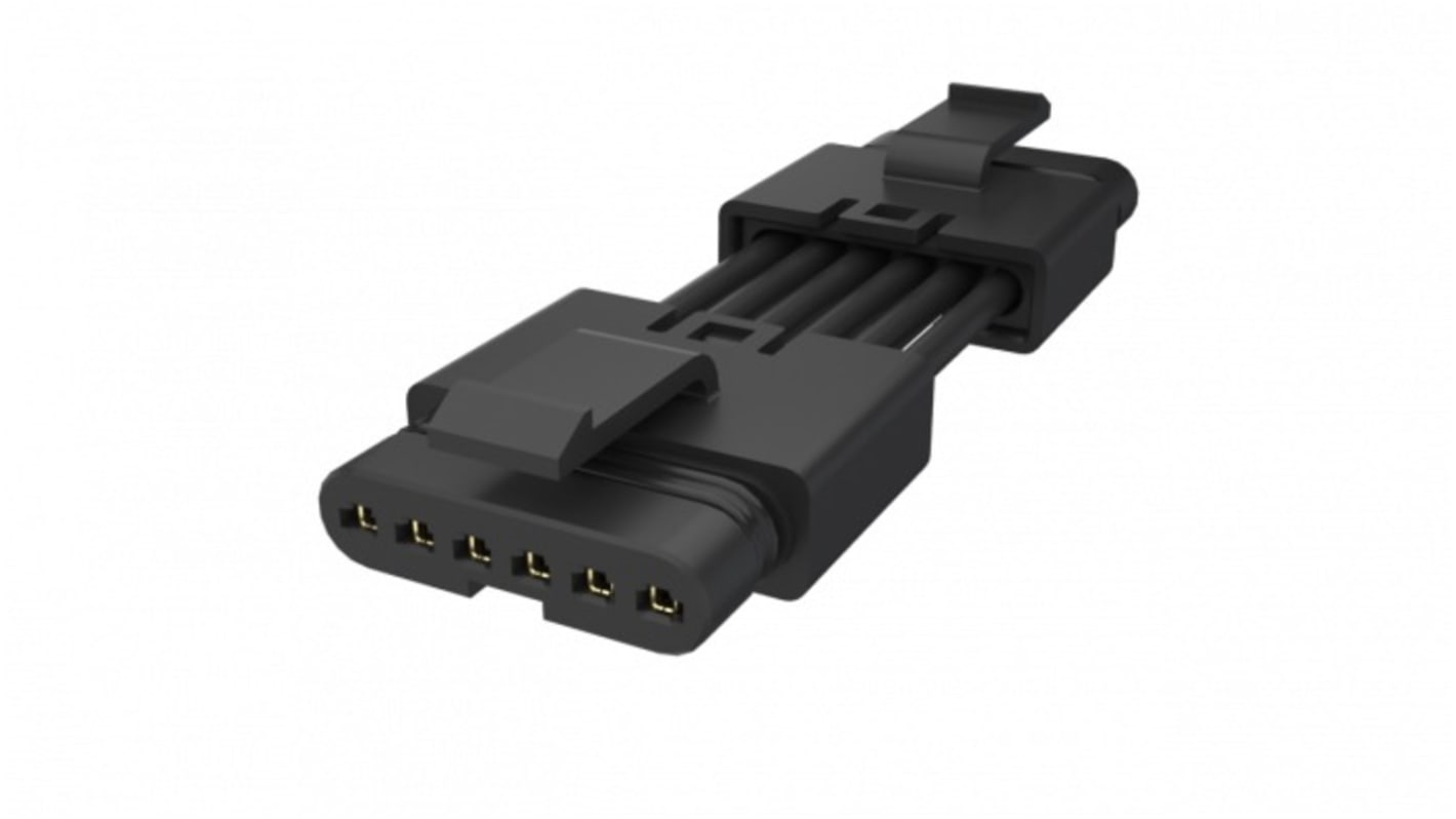 Amphenol Communications Solutions FLHT6C008 Series Straight PCB Socket, 6-Contact, 1-Row, 2.5mm Pitch, Poke-In
