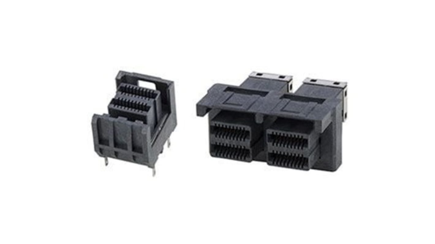 Amphenol Communications Solutions G40HD132211 Series Vertical Surface Mount PCB Socket, 36-Contact, 2-Row, 0.75mm Pitch