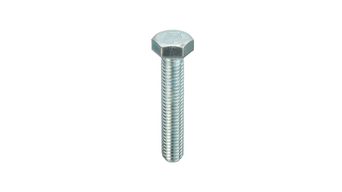 Tornillo de cabeza hexagonal Galvanizado brillante, Acero, M16mm x 90mm