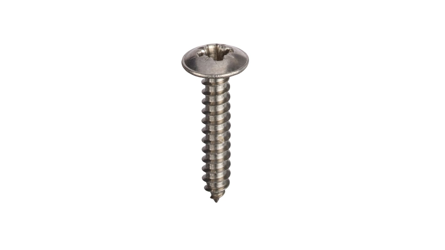 RS PRO Stainless Steel Flanged Head Self Tapping Screw