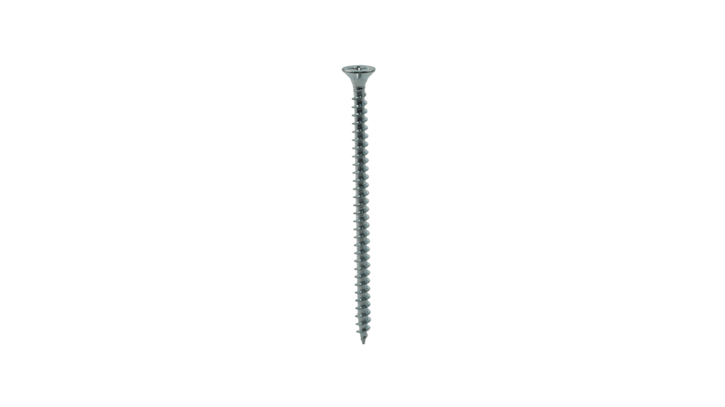 RS PRO Pozi Countersunk Steel Wood Screw, Bright Zinc Plated, Clear Passivated, 3mm Thread, 30mm Length