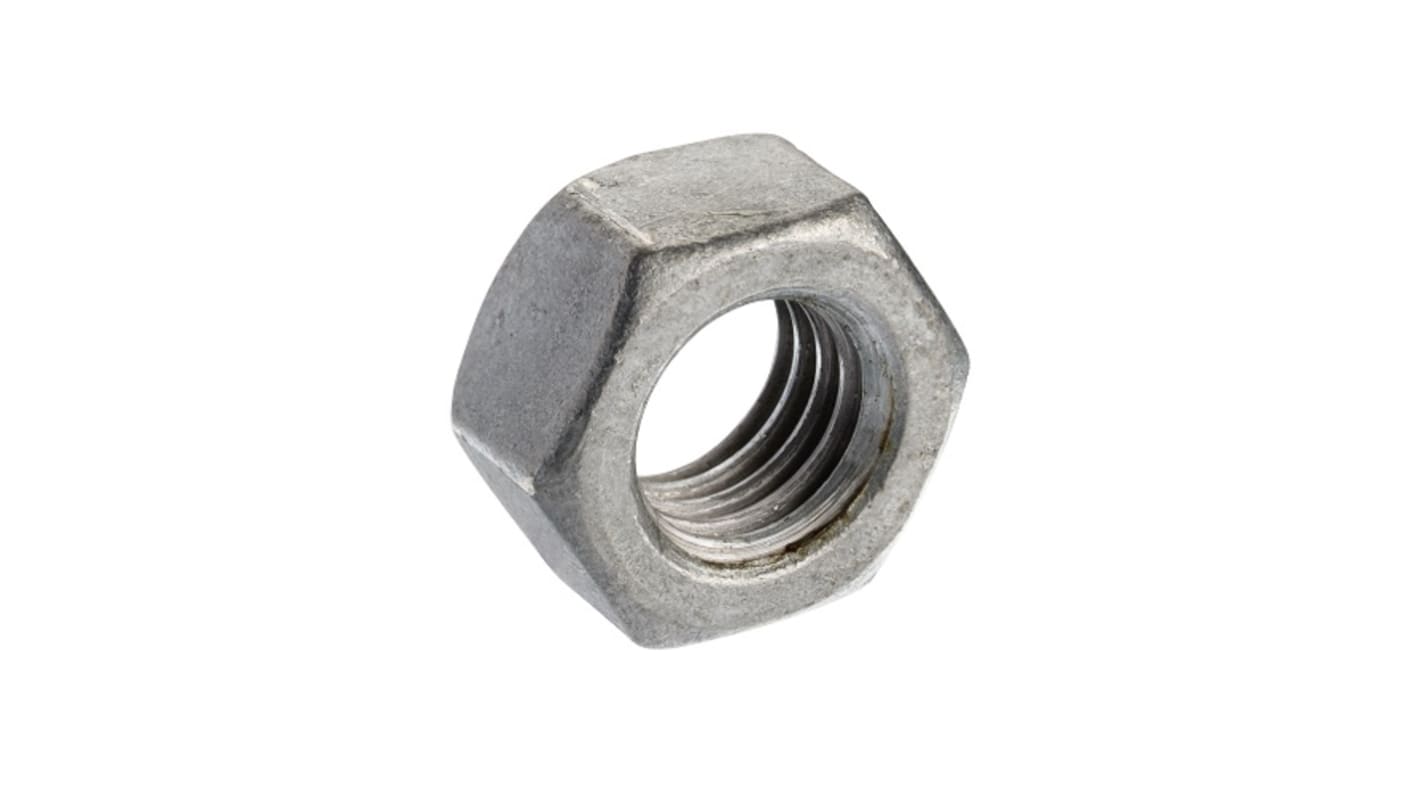 RS PRO, Galvanised Steel Hex Nut, DIN 934, M10