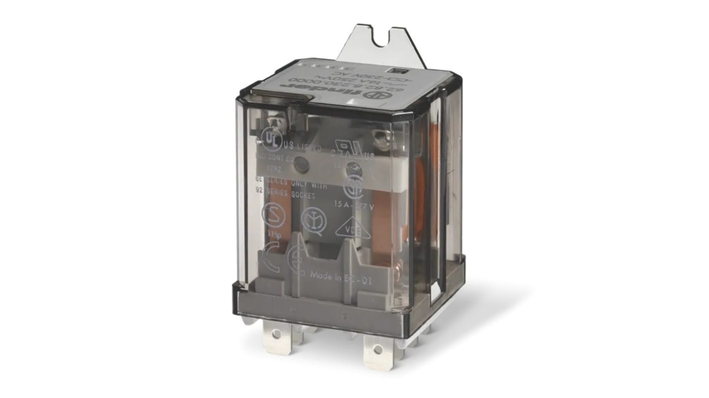 Finder Flange Mount Power Relay, 24V Coil, 30A Switching Current, DPDT