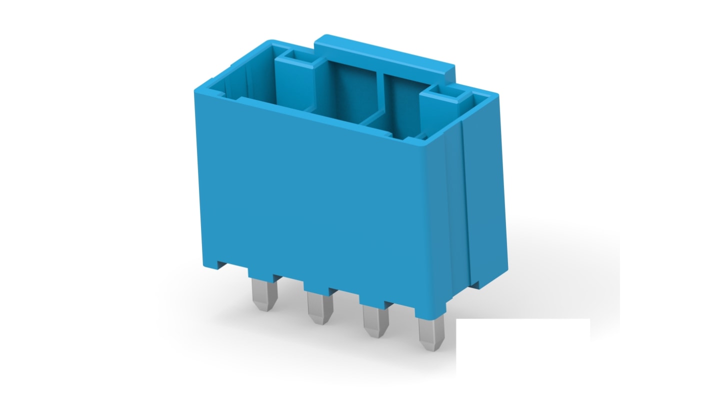 TE Connectivity Power Connector, 4 Way, Male, 2423324, PCB Mount, 300 V ac