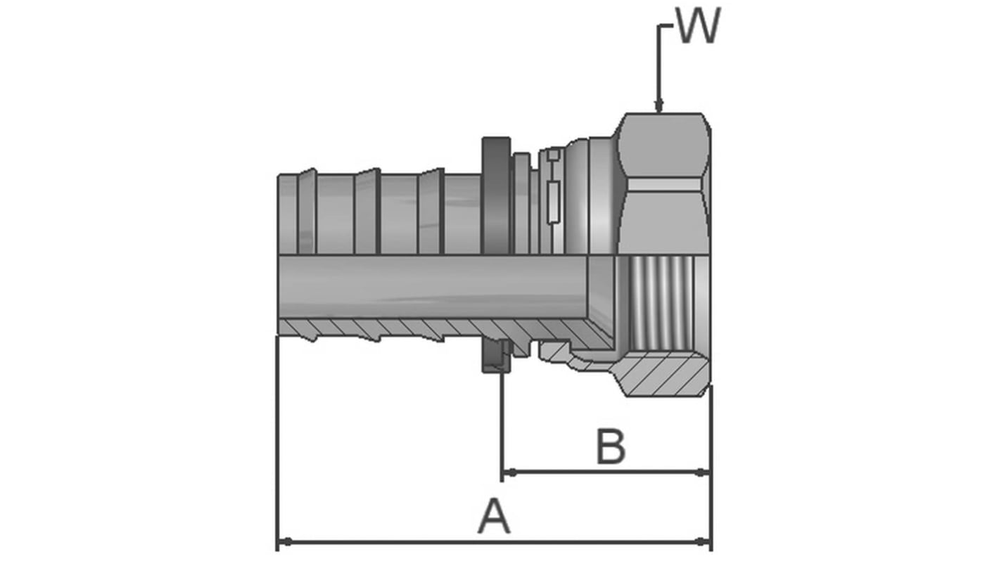 Racor hidráulico, Parker, 30682-6-6C-SM, Connector A Manguera de 3/8, Connector B Hembra de 9/16-18