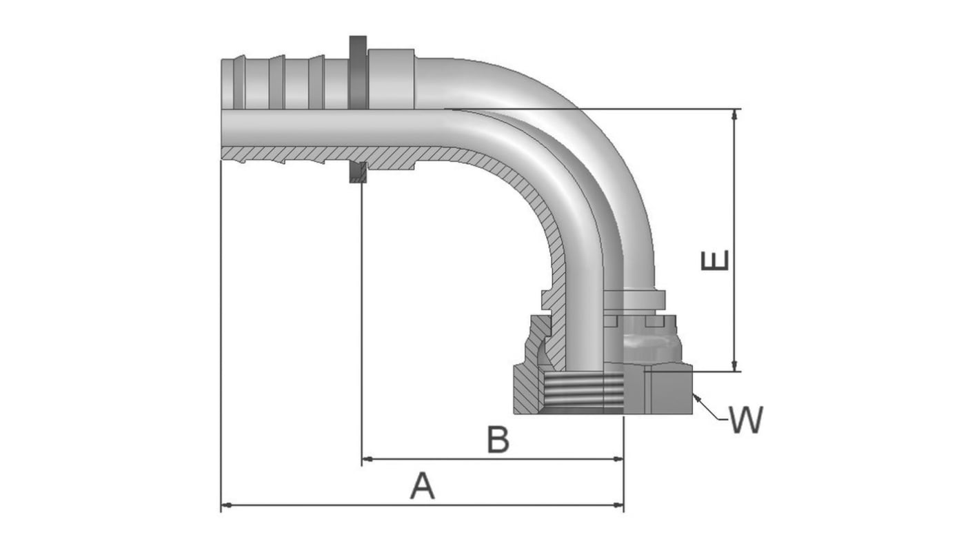 Parker Hydraulisches Drehgelenk aus Stahl, 3/4-Zoll-Schlauch - BSPP 3/4-14 Innengewinde, max. 420 bar