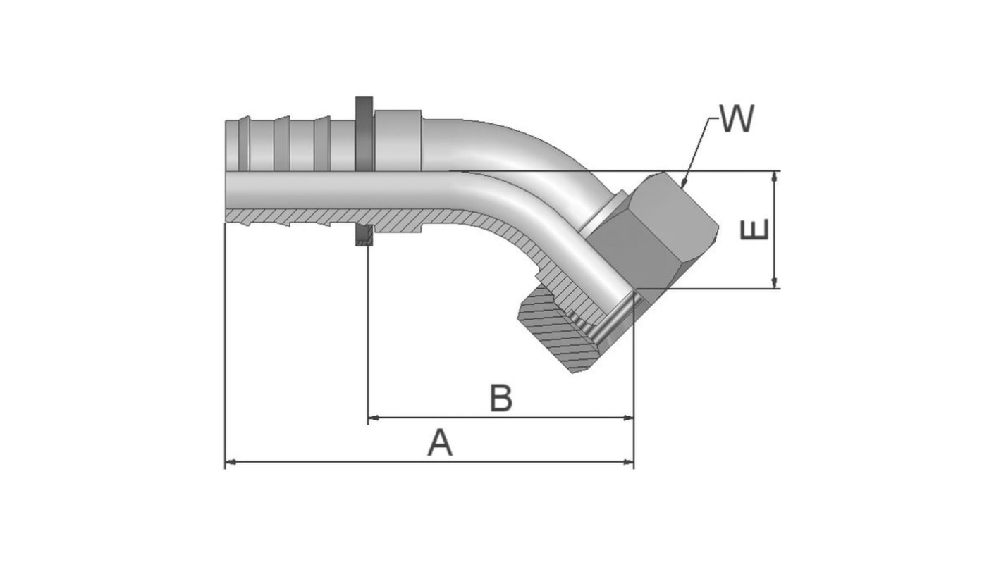 Parker Hydraulic Swivel 3/8 in Hose to M18 Female, 3C482-12-6