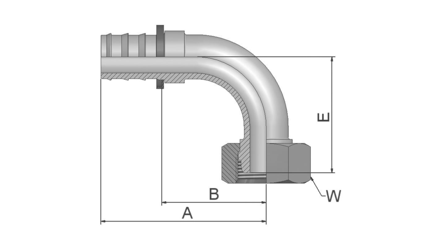 Parker Hydraulic Swivel 1/2 in Hose to M22 Female, 3C582-15-8