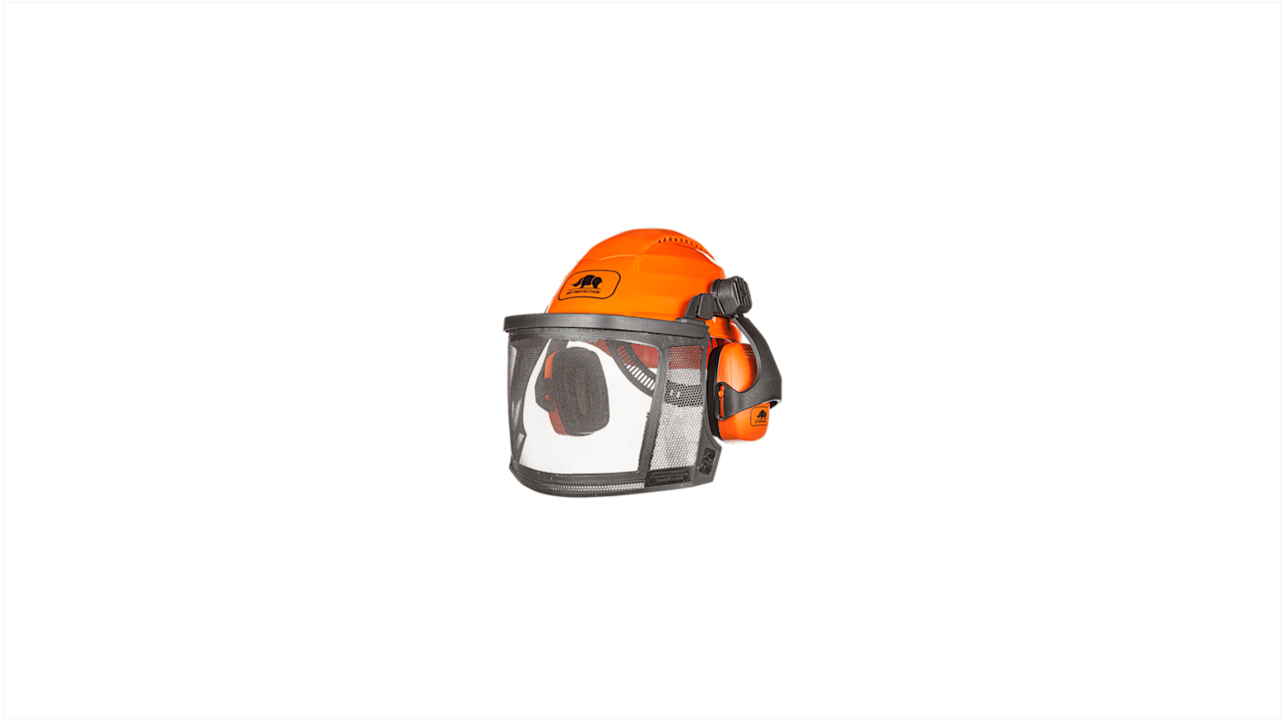 SIP Protection Head-to-toe Orange Hard Hats with Chin Strap, AdjustableVentilated