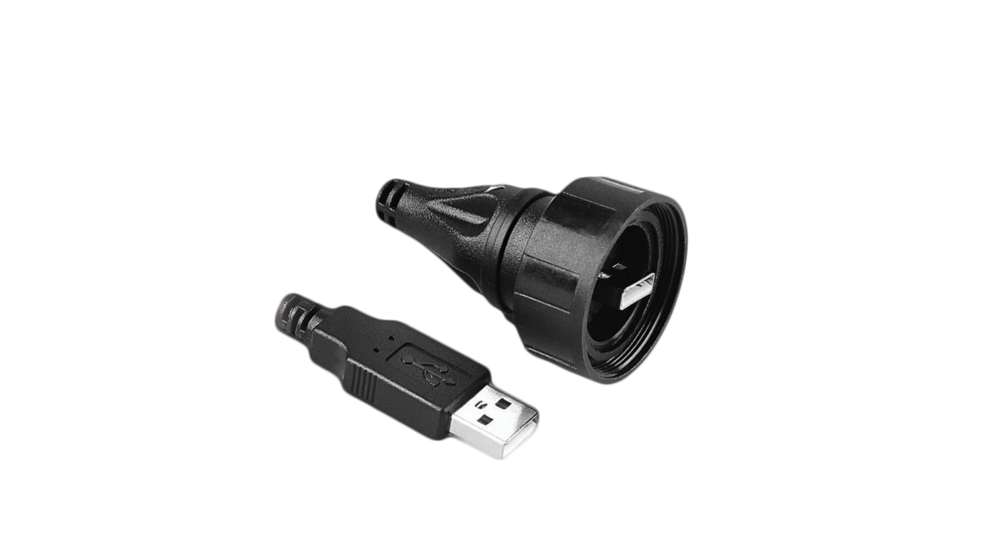 Bulgin Standard Buccaneer - USB USB-Kabel, USBA / USBA, 2m USB 2.0 Schwarz