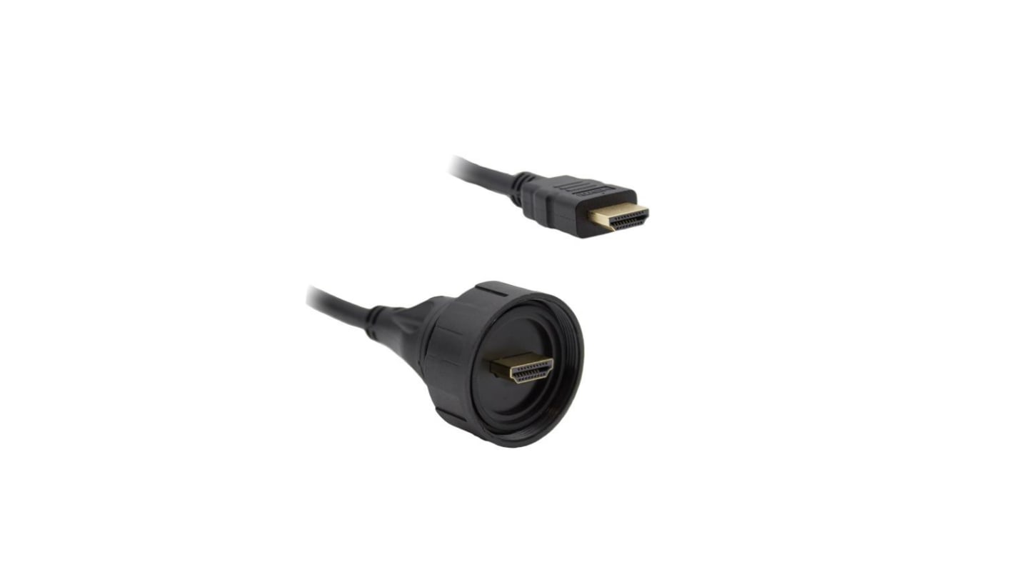 Bulgin Standard Buccaneer - HDMI HDMI-Kabel A HDMI Stecker B HDMI Stecker Ultra-Hochgeschwindigkeit 8K max., 3m, Schwarz