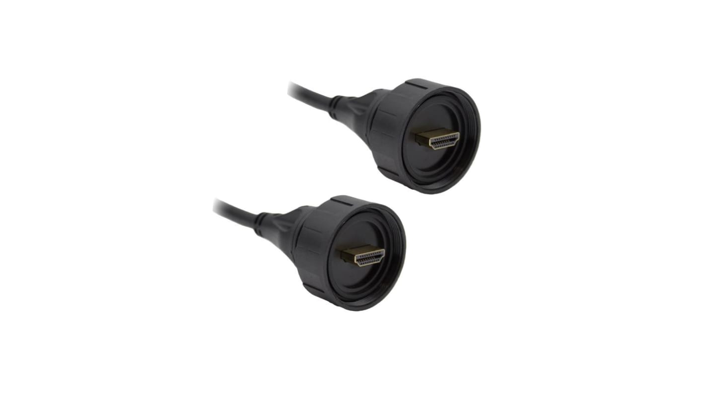 Bulgin Standard Buccaneer - HDMI HDMI-Kabel A HDMI Stecker B HDMI Stecker Ultra-Hochgeschwindigkeit 8K max., 5m, Schwarz