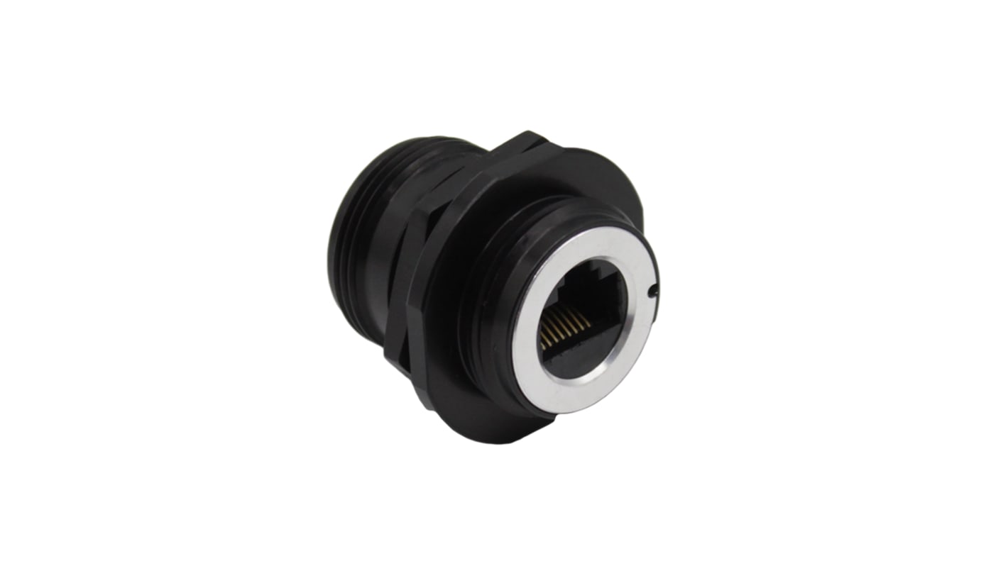 Bulgin 600 Series - Ethernet Buccaneer Connectors Series Female Ethernet Connector, Jam Nut, Cat5e Straight