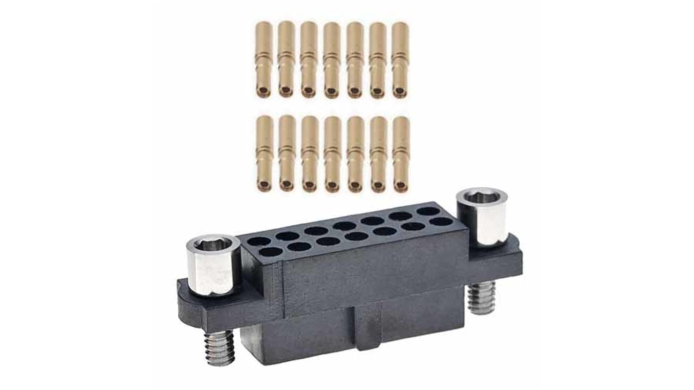 HARWIN M80 Series Straight PCB Socket, 10-Contact, 2-Row, 2mm Pitch, Crimp Termination