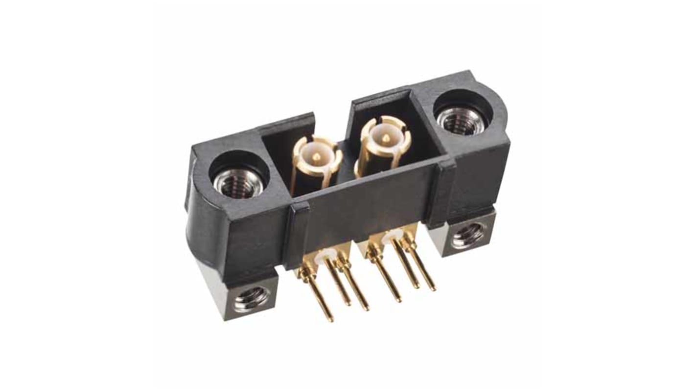HARWIN 2p单排排母 水平穿板连接器, 4mm间距, PCB安装, M80系列