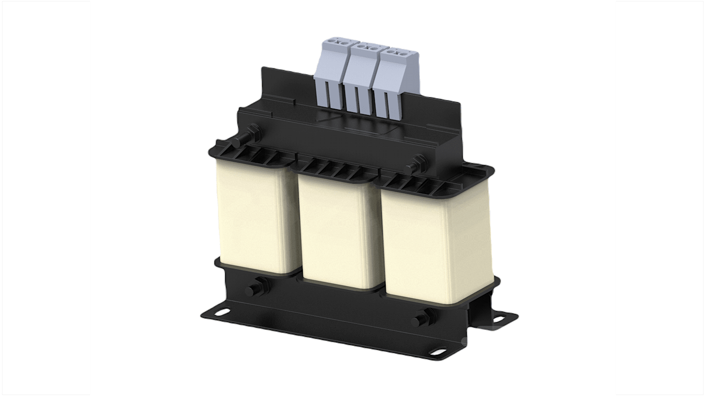 TE Connectivity 三相电源滤波器, 8.82A, 480 V 交流, 50 / 60Hz, 底盘安装, 端子排接端, CORCOM RPQ系列
