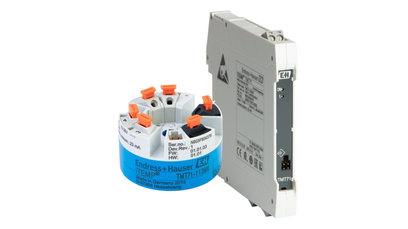 Transmisor de temperatura Endress+Hauser serie iTEMP TMT71, para mV, Ohm, RTD, TC, 10 → 36 V dc