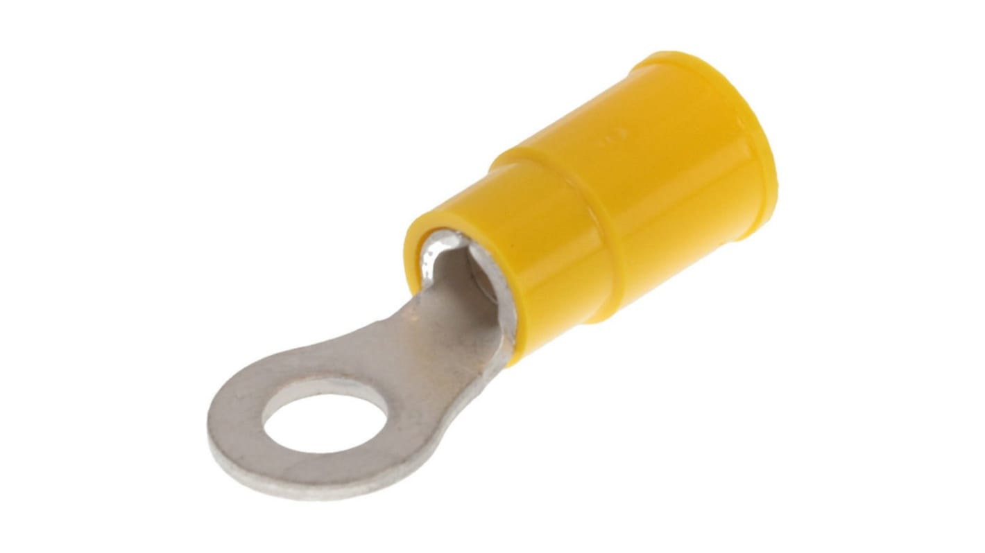 Molex, 19070 Insulated Ring Terminal, 10 (M5) Stud Size, Yellow